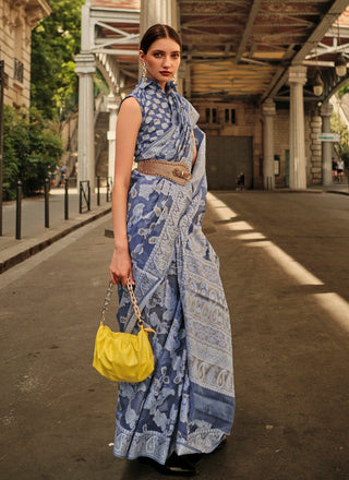 Royal Blue Organza Saree
