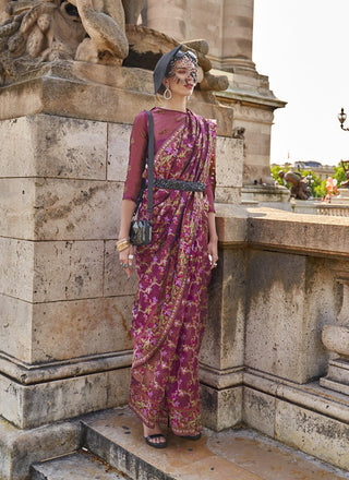 Purple organza saree for women with price
