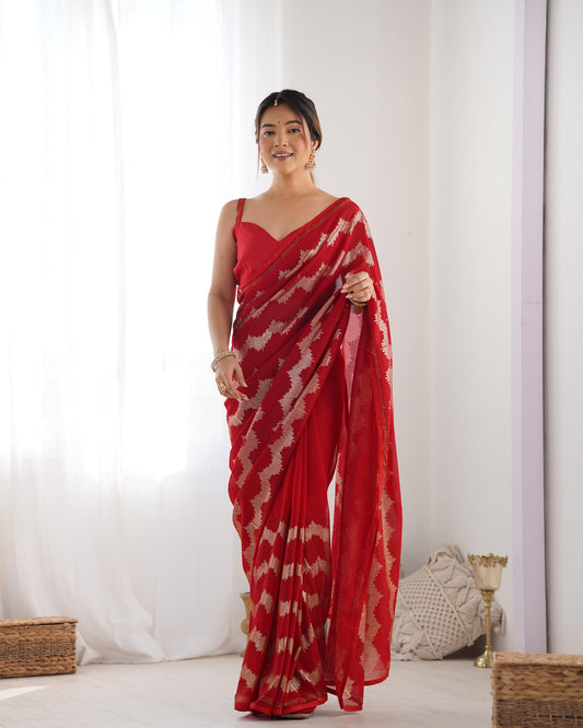 Red Georgette Saree for Wedding
