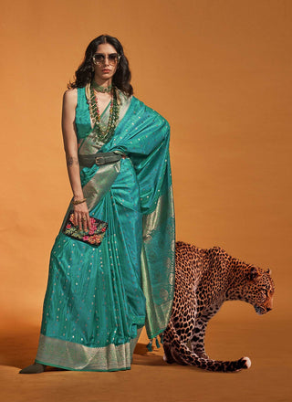 Rama satin silk saree for women price
