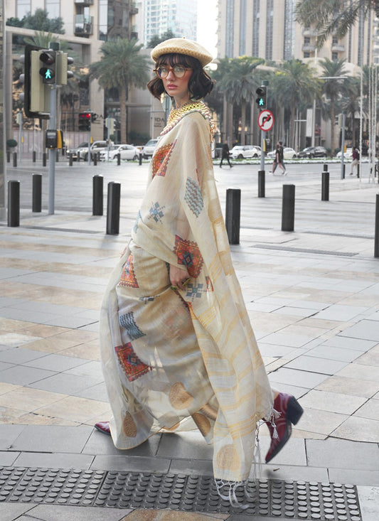 Off white Saree for Wedding
