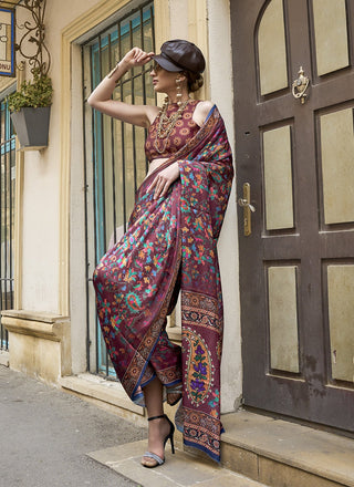 Floral printed saree with blouse price