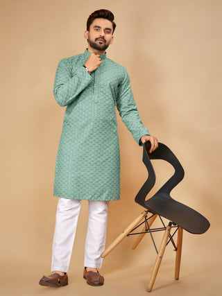 Lucknowi Kurta Pajama Traditional Kurta For Mens