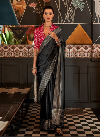 Black color viscose saree for women with price
