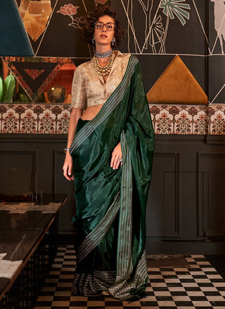 Green color viscose saree for women online shopping
