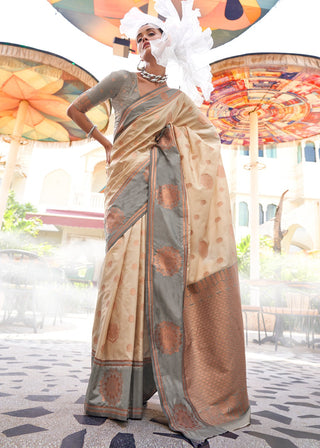 Beige Color Saree Party Wear
