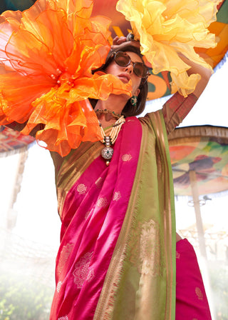 pink color saree for party wear