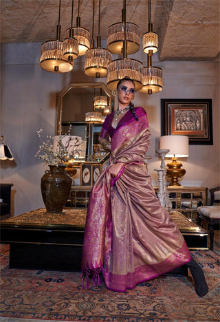 Pink color tissue silk saree for women price
