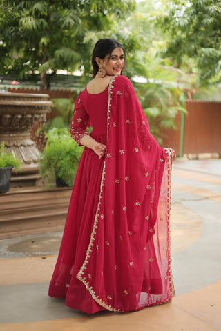 Pink color traditional gown