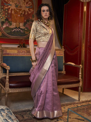 Onion color moss chiffon saree price