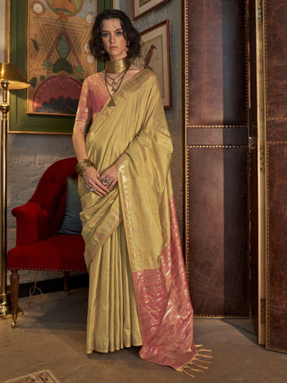 Mustard paithani silk saree for women price
