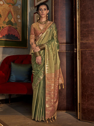 Mehendi paithani silk saree price