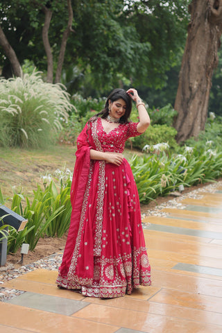 Pink color heavy lehenga choli images