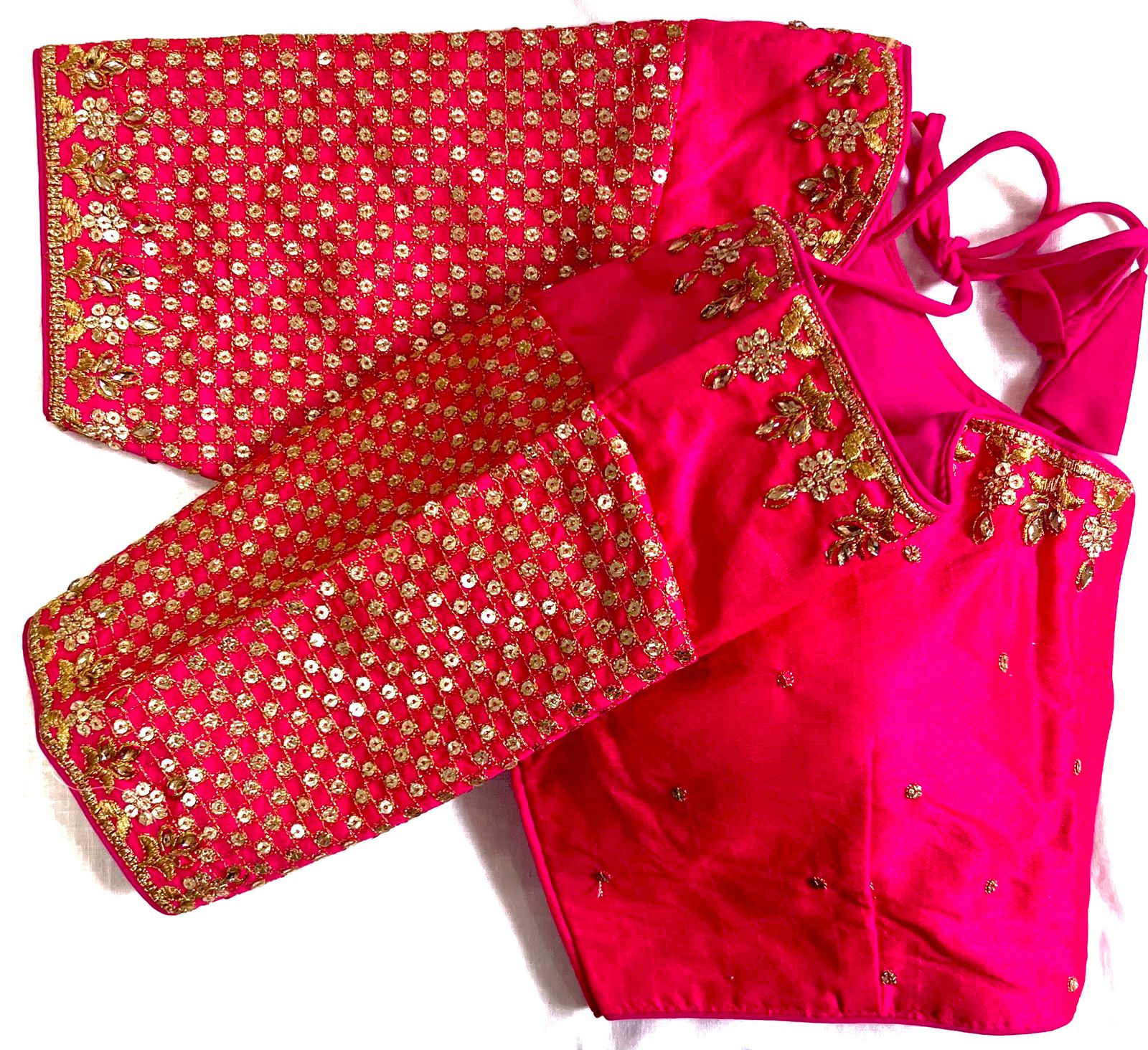 Light Pink color phantom silk sarees blouse price