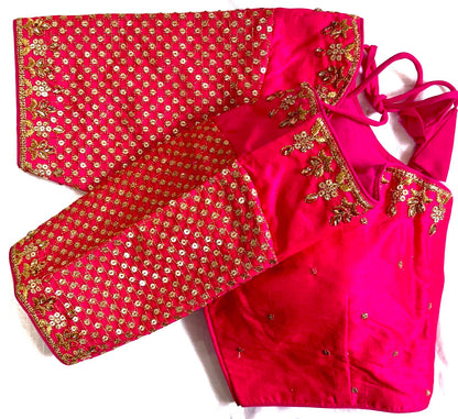 Light Pink color phantom silk sarees blouse price