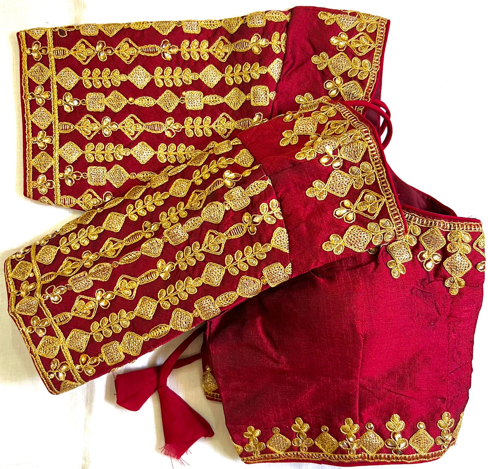 Maroon color phantom silk readymade blouse images