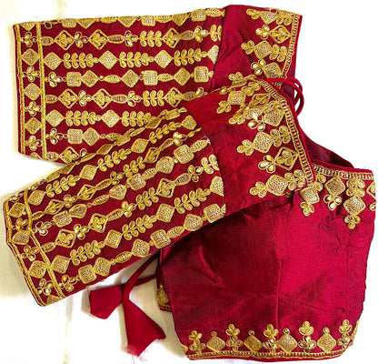 Maroon color phantom silk readymade blouse images