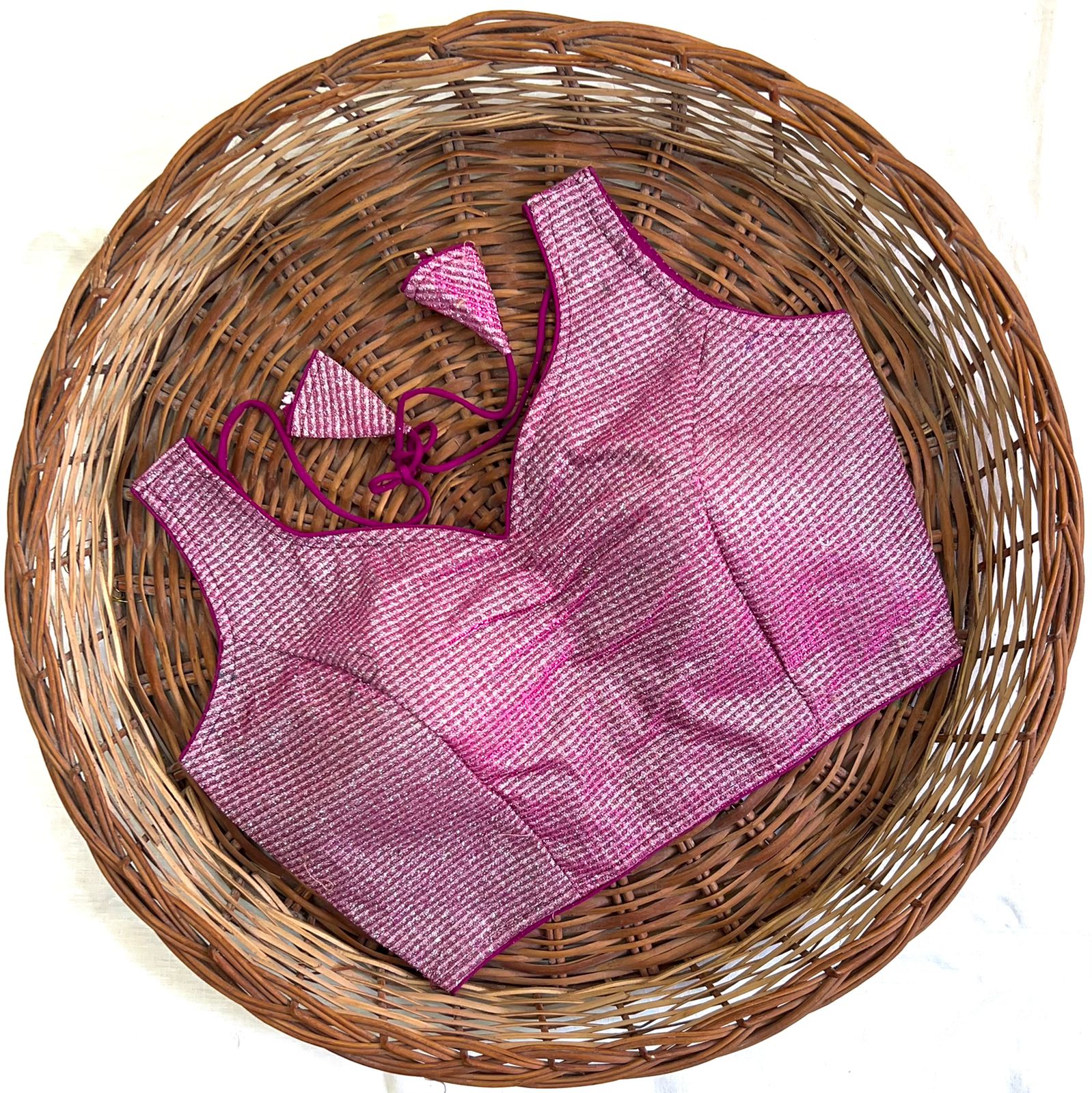 Pink color imported blouse for party