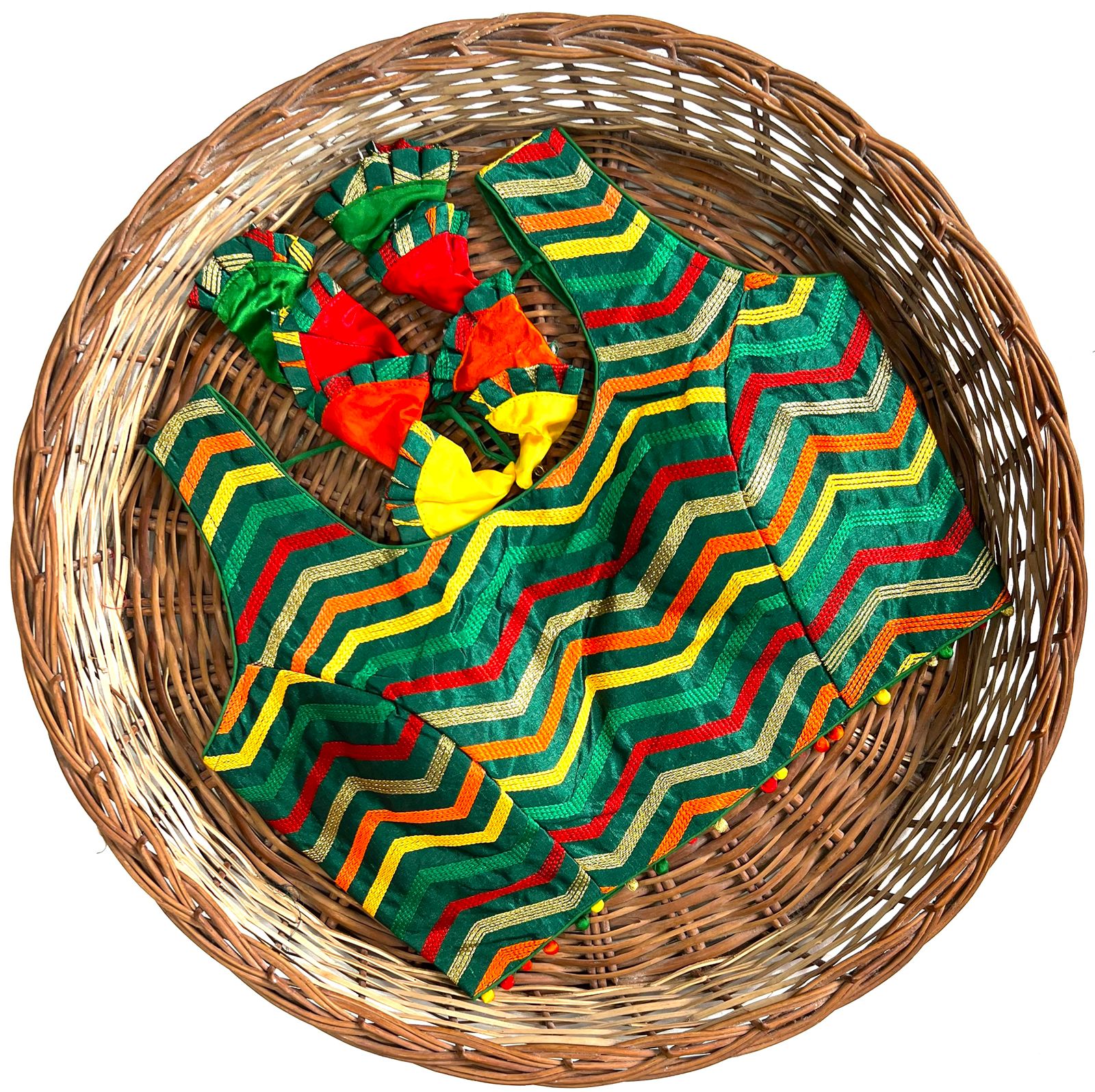 Green color silk blouse for party