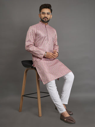 Multicoloured Thread Embroidery Kurta For Men's