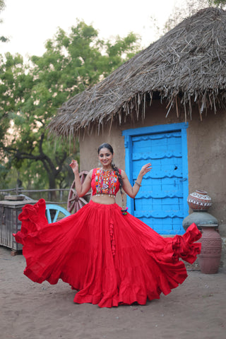 Stylish Readymade Pink Ghagra Choli for Navratri Wear