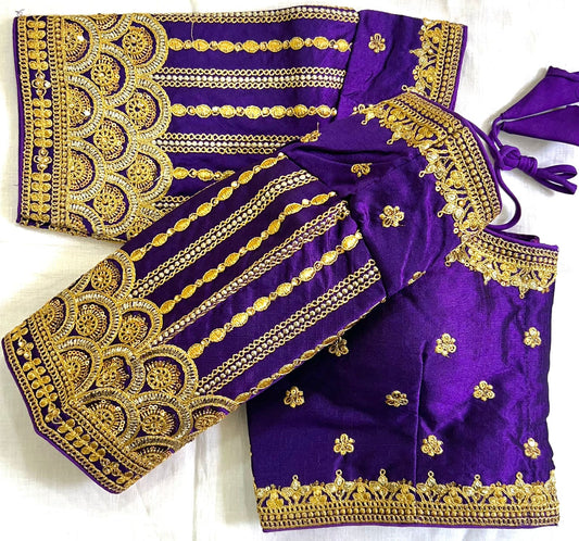 Purple color silk lehenga blouse