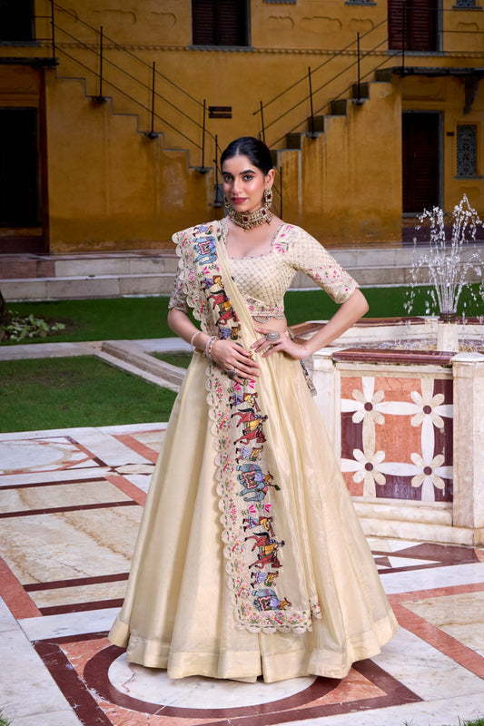 Trending Off White Wedding Wear Lehenga Choli