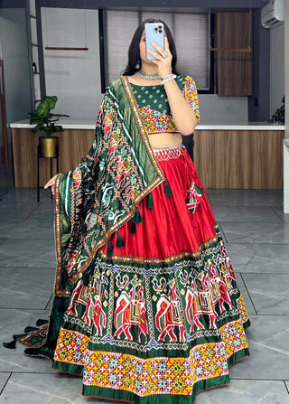 Red navratri lehenga choli with price
