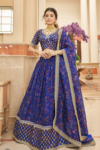 Party Wear Organza Lehenga