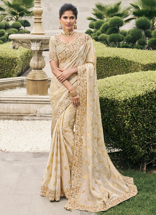 Beige color tissue silk saree for women with price
