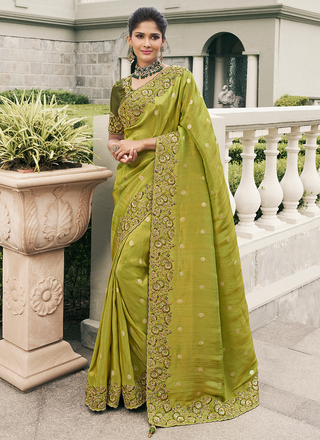 Mehndi tissue silk saree for women price
