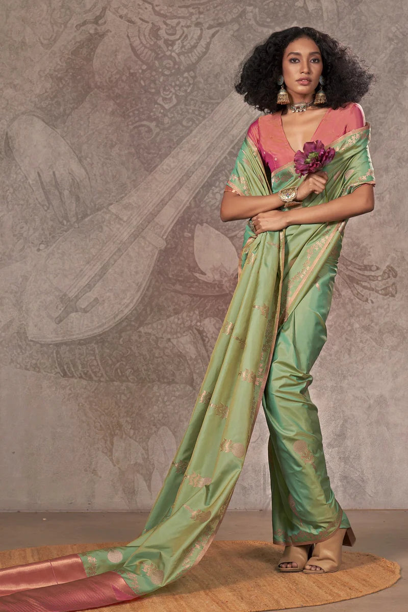 Green Saree Party Wear

