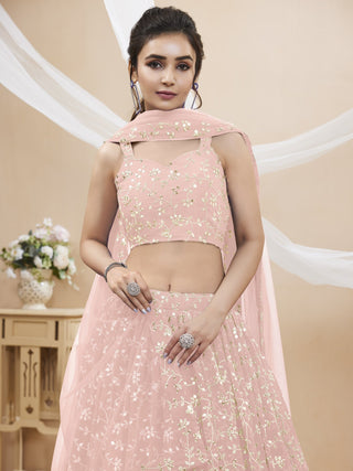 light pink lehenga bridal