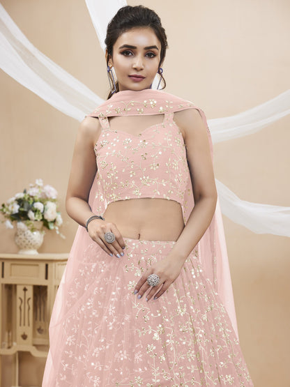 light pink lehenga bridal