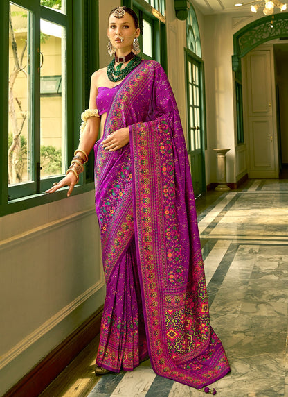Rani Pink Banarasi Saree for wedding
