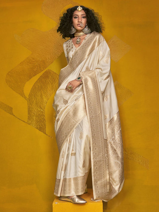 Cream color handloom silk saree for women price
