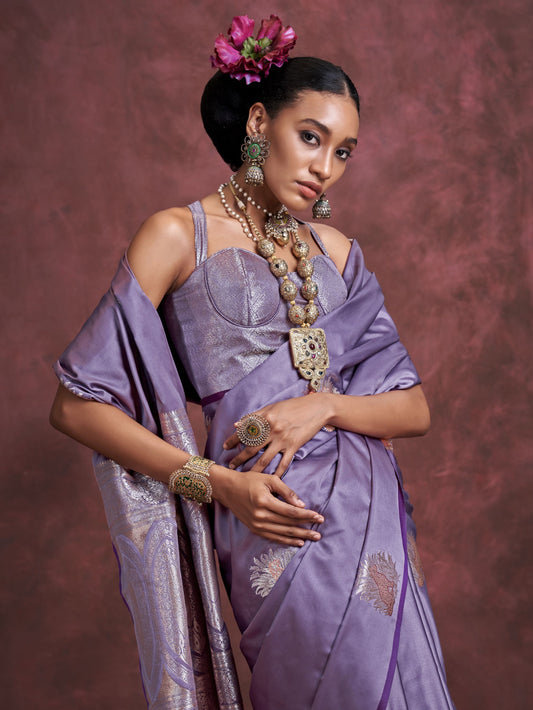 Lavender Saree for Wedding
