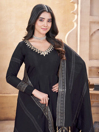 Black color roman silk printed sharara suit price