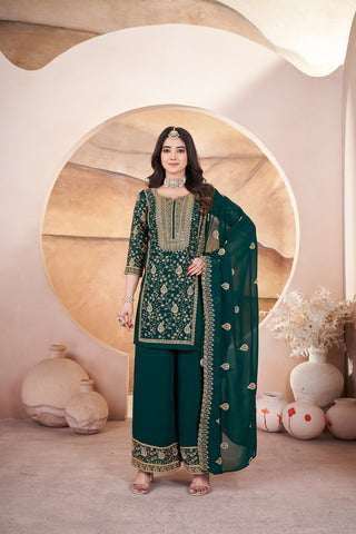 Green color georgette salwar suit for women