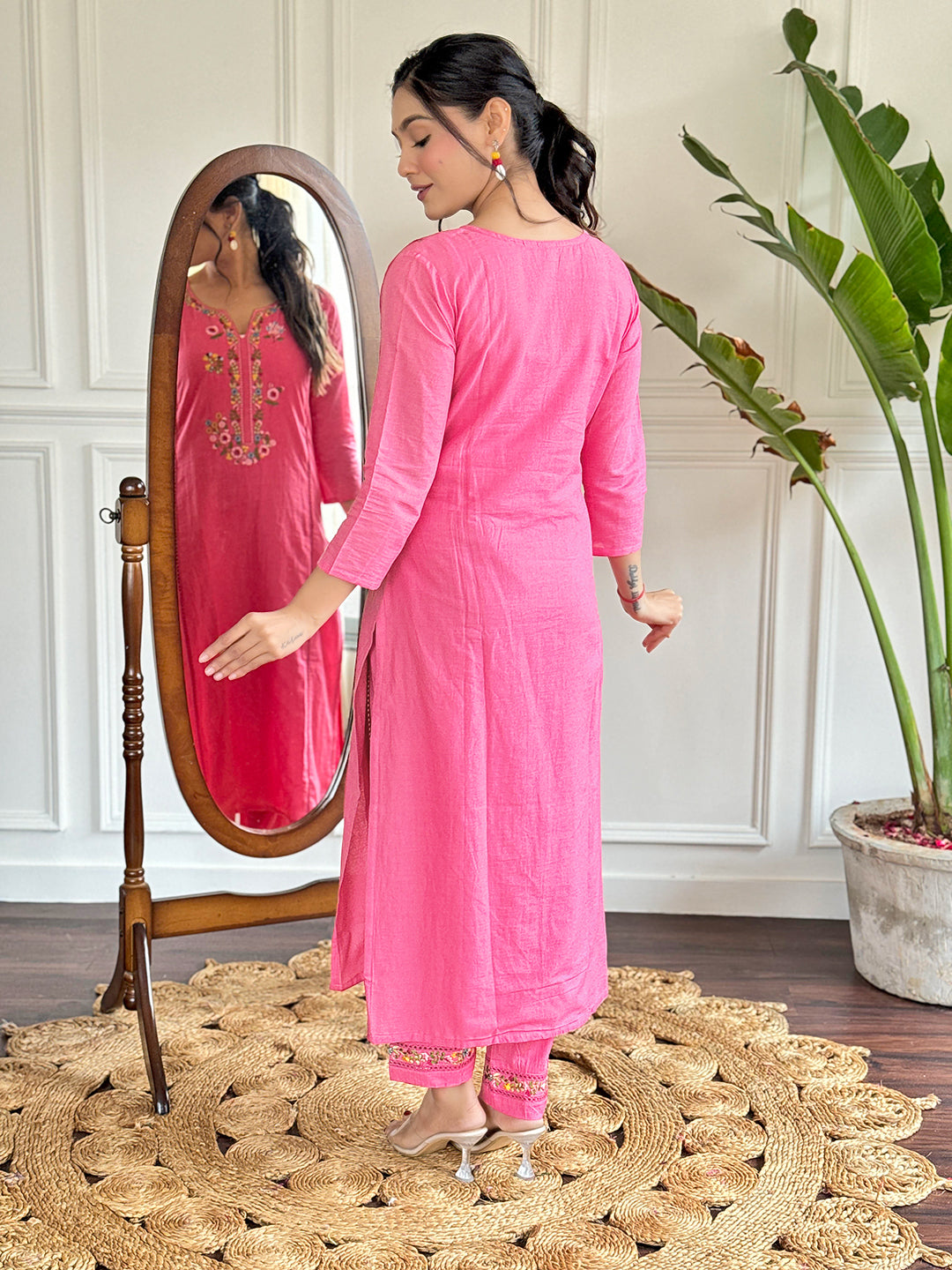 Pink color viscose salwar suit price