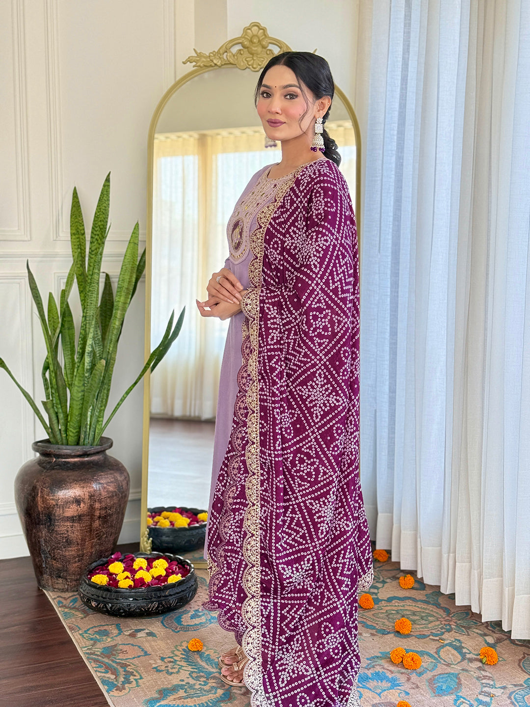 Purple color viscose salwar suit online