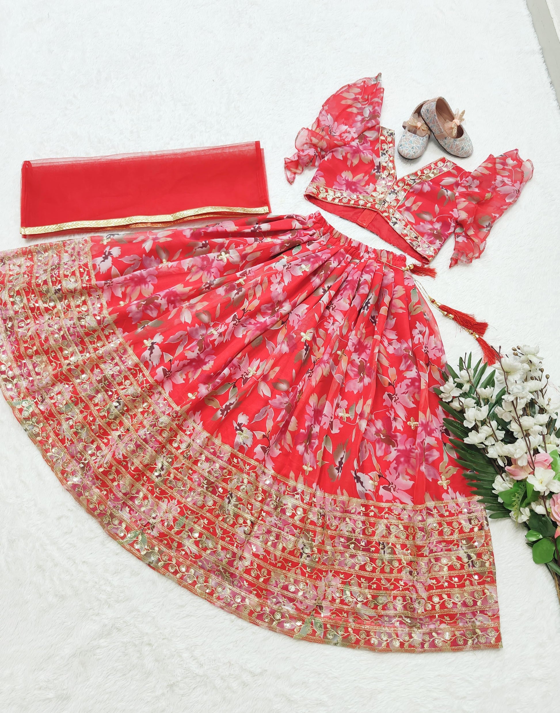 Red Lehenga for Baby Girl
