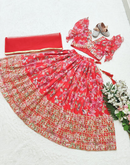 Red Lehenga for Baby Girl

