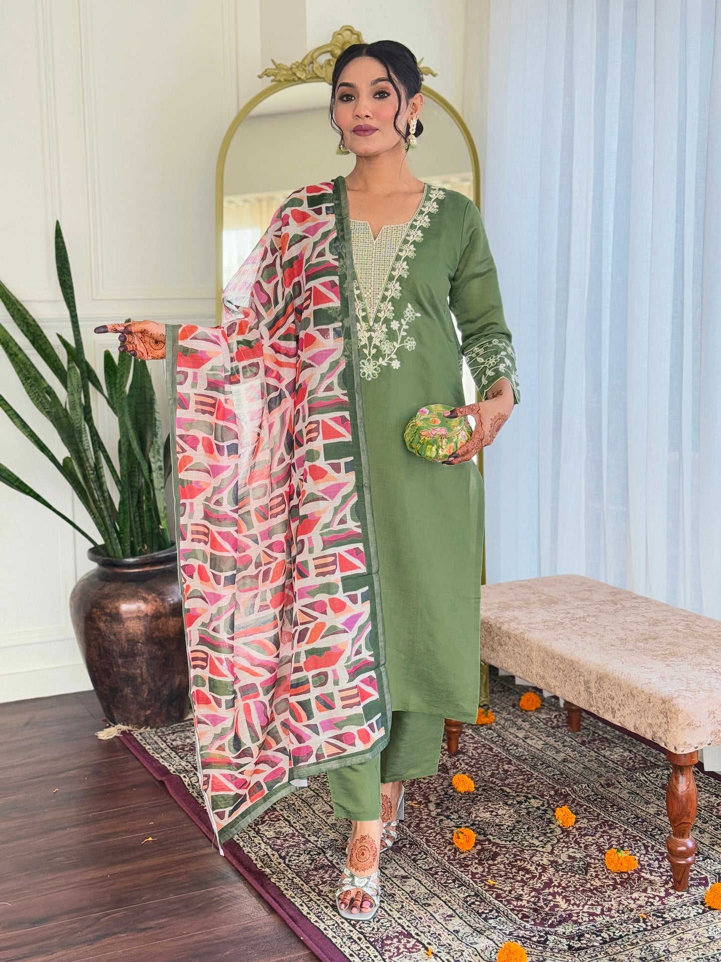 Pista color viscose chanderi salwar suit for women price
