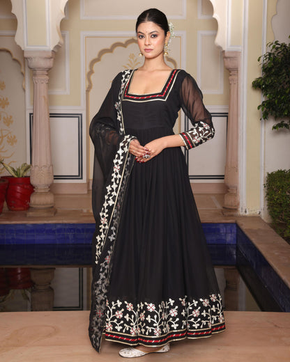 Black color georgette salwar kameez online