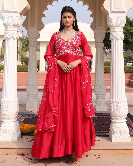 Pink color rangoli silk salwar suit with dupatta price
