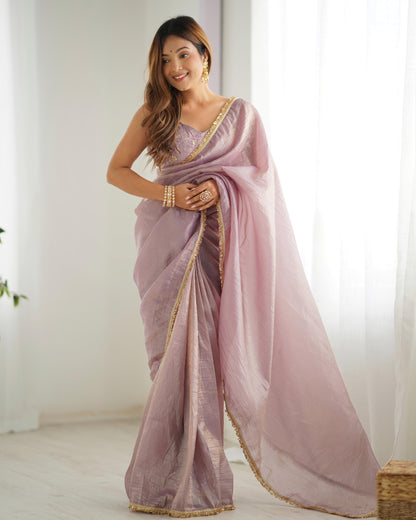 Light dusty mauve color silk saree for women online
