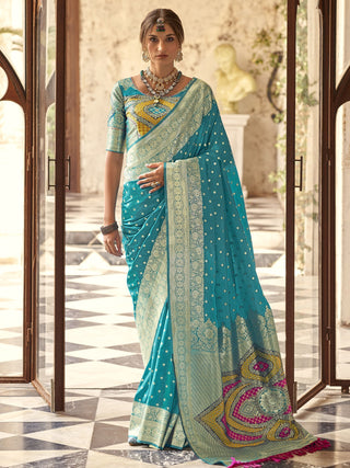 Rama color trendy saree