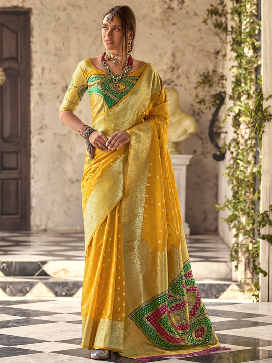 Yellow saree for Haldi
