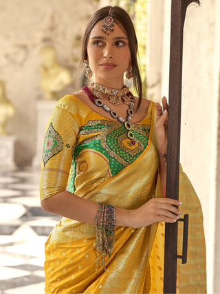 Yellow saree Party Wear
